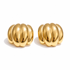 Zard Jewelry Chunky Sculpted Dome Statement Earrings, gold