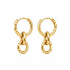 Zard Jewelry Convertible Link Huggie Hoop Earrings in 14K Gold