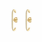 Zard Jewelry CZ Lobe Cuff Studs Suspender Earrings Gold and Silver, gold