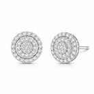 Zard Jewelry Double Halo Cubic Zirconia Stud Earrings