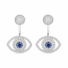Zard Jewelry Evil Eye Cubic Zirconia Ear Jacket Stud Earrings