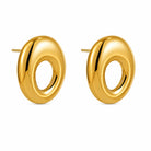 Zard Jewelry Gold Open Oval Stud Earrings
