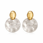 Hammered Silver Disc Drop Earrings