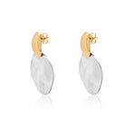 Hammered Silver Disc Drop Earrings, close-up detail view