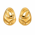 Hammered Statement Chunky Earrings In Gold and Silver, gold