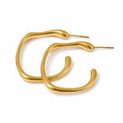 Zard Jewelry Irregular Wave Hoop Earrings, gold