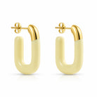Large Enamel Oval Hoop Earrings, yellow