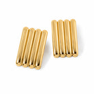 Linear Sculpted Earrings in Gold and Silver, gold