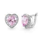 Zard Jewelry Pink Heart CZ Earrings in Sterling Silver