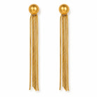 Zard Jewelry Round Bead Chain Tassel Drop Earring 14K Gold