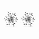 Zard Jewelry Snowflake Cubic Zirconia Stud Earrings in Sterling Silver