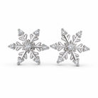 Zard Jewelry Snowflake Stud Earrings in Cubic Zirconia Accent Sterling Silver 925