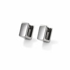 Zard Jewelry Square Huggie Hoop Earrings in Black Ruthenium