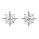 Starburst White Pearl Front Back Two-Sided Stud Earrings, alternate angle