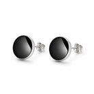 Zard Jewelry Sterling Silver Black Onyx Dot Stud Earrings