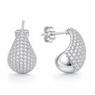Teardrop Earrings in Clear CZ Pave Accent