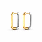 Zard Jewelry Two-Tone Link Reversible Hoop Earrings