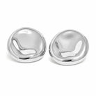 Wavy Textured Disc Earrings, silver
