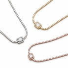 Zard Jewelry Emerald-Cut Halo CZ Tennis Choker Necklace shown in all available colors