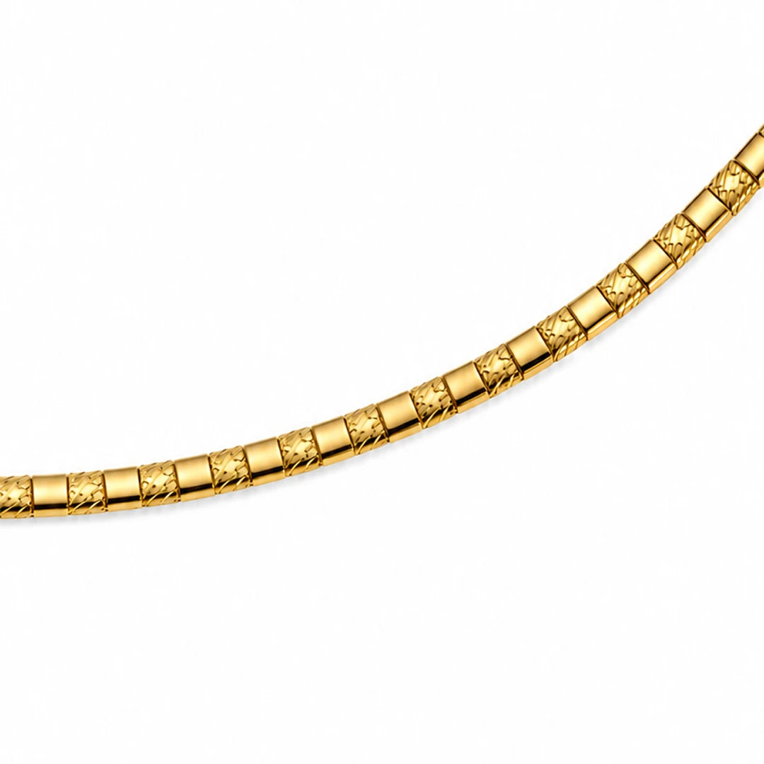 Gold Geometric Collar Necklace, close-up detail view