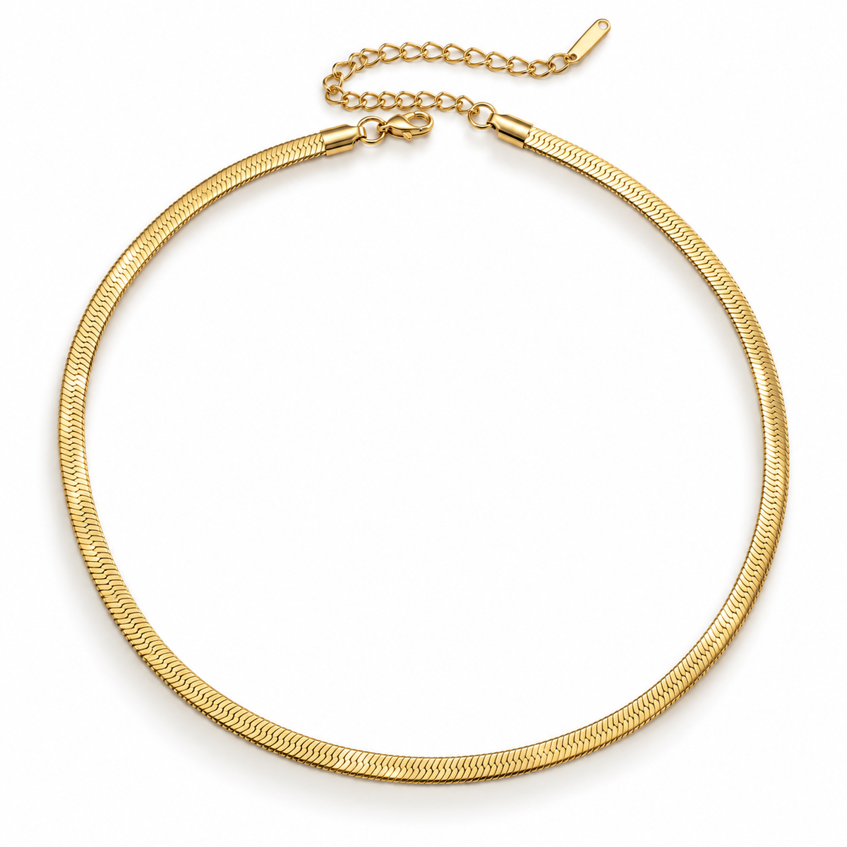 Zard Jewelry Herringbone 3mm Flat Chain Necklace