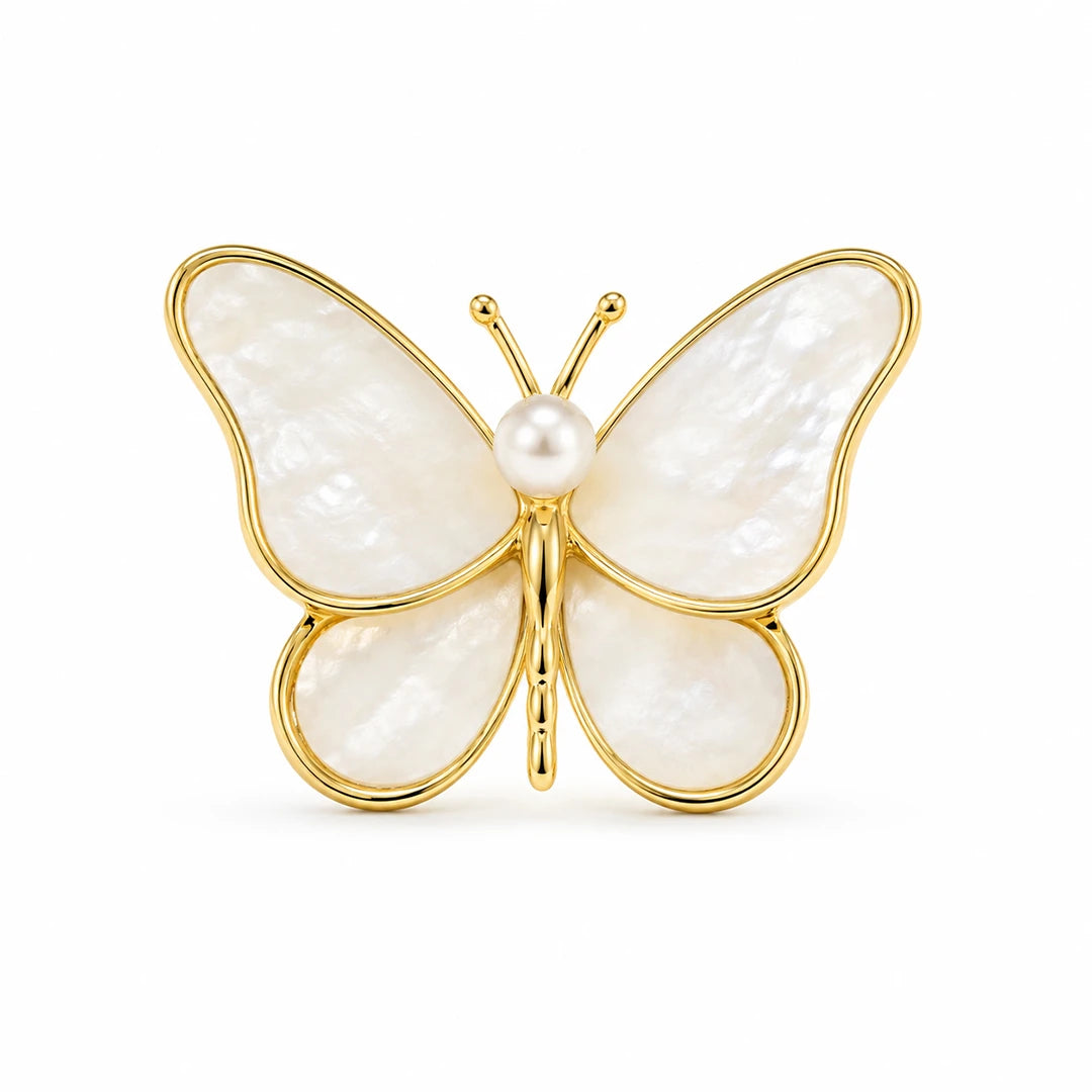 Zard Jewelry Mother of Pearl Butterfly Brooch Pendant