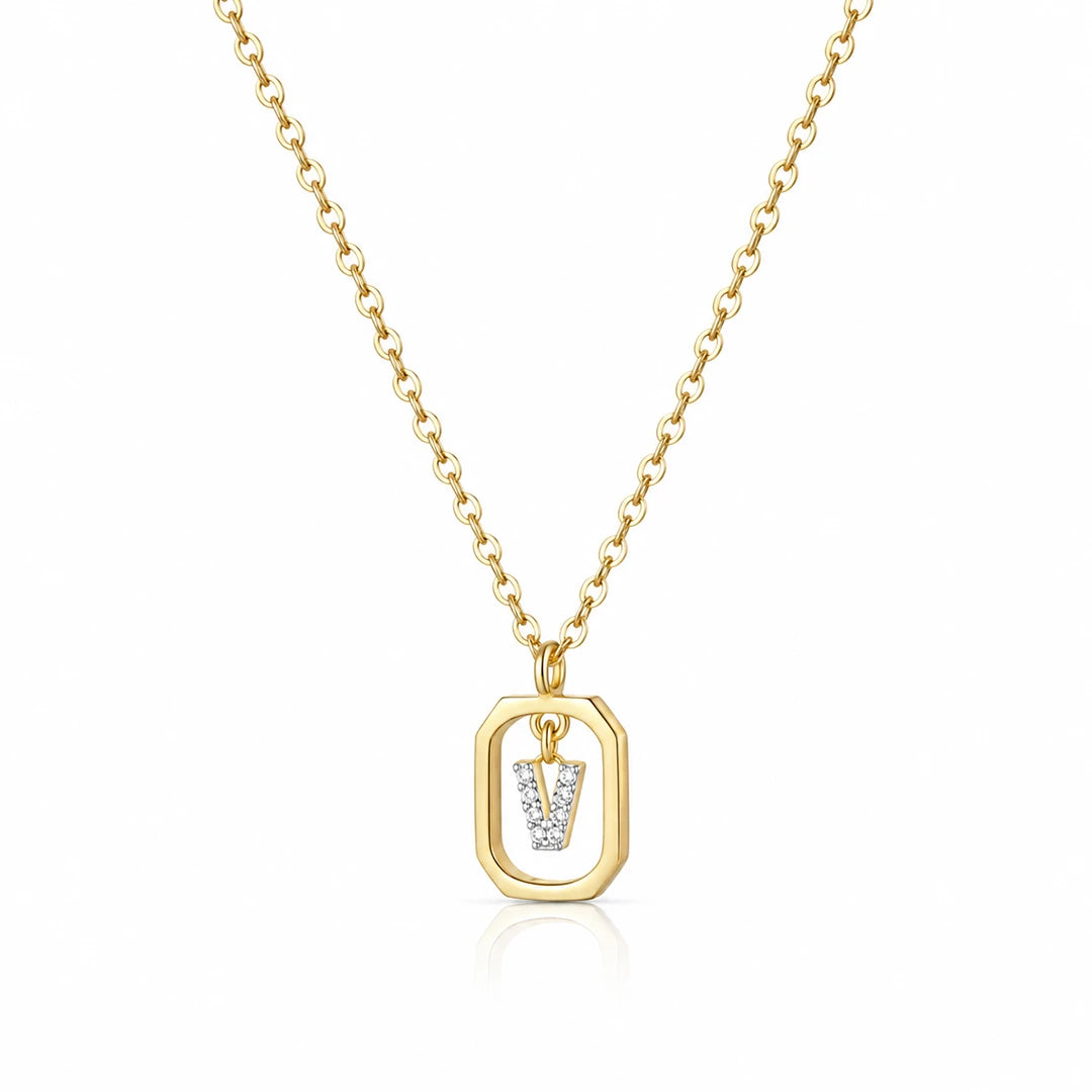 Personalized Initial Pendant Necklace, initial letter option 2