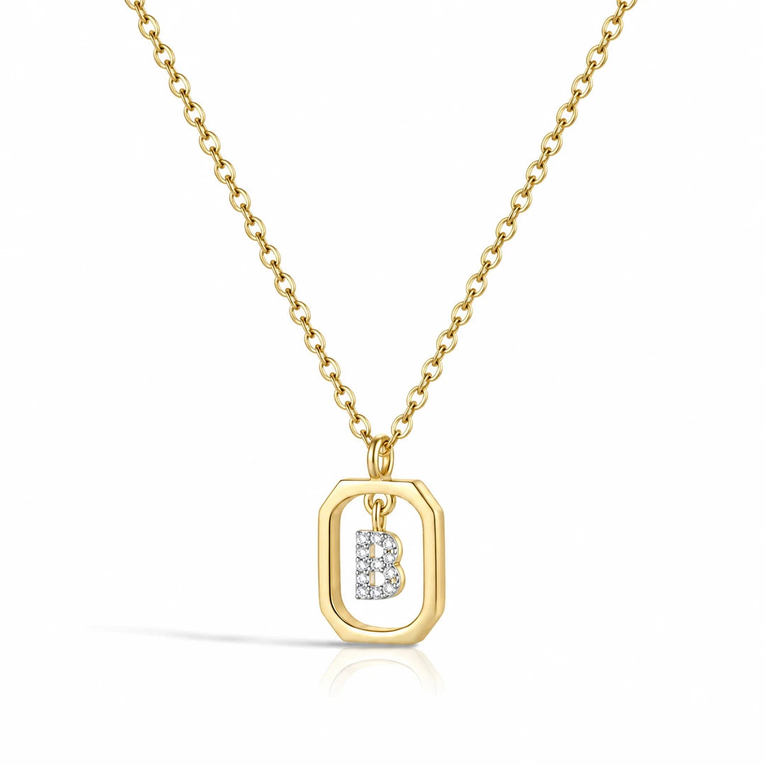 Personalized Initial Pendant Necklace, initial letter option 3