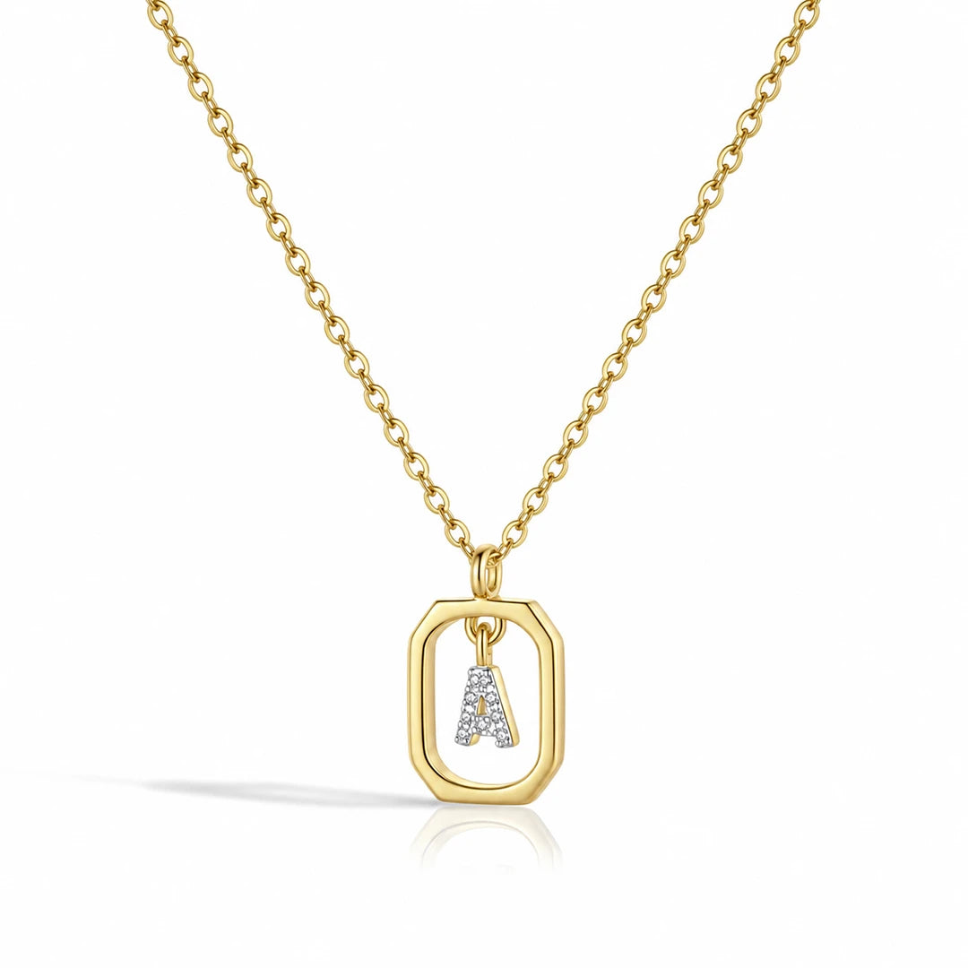 Personalized Initial Pendant Necklace, initial letter option 7
