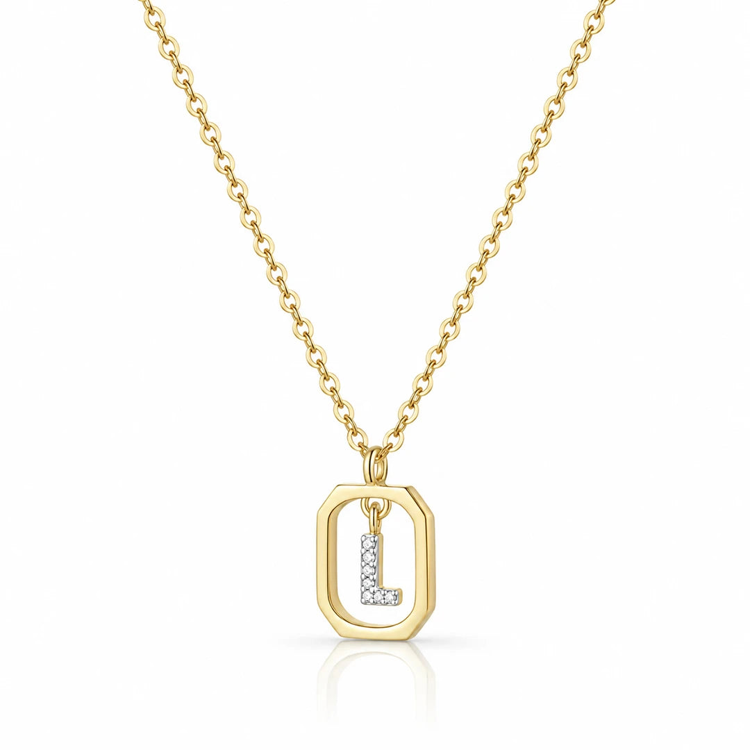 Personalized Initial Pendant Necklace, initial letter option 8