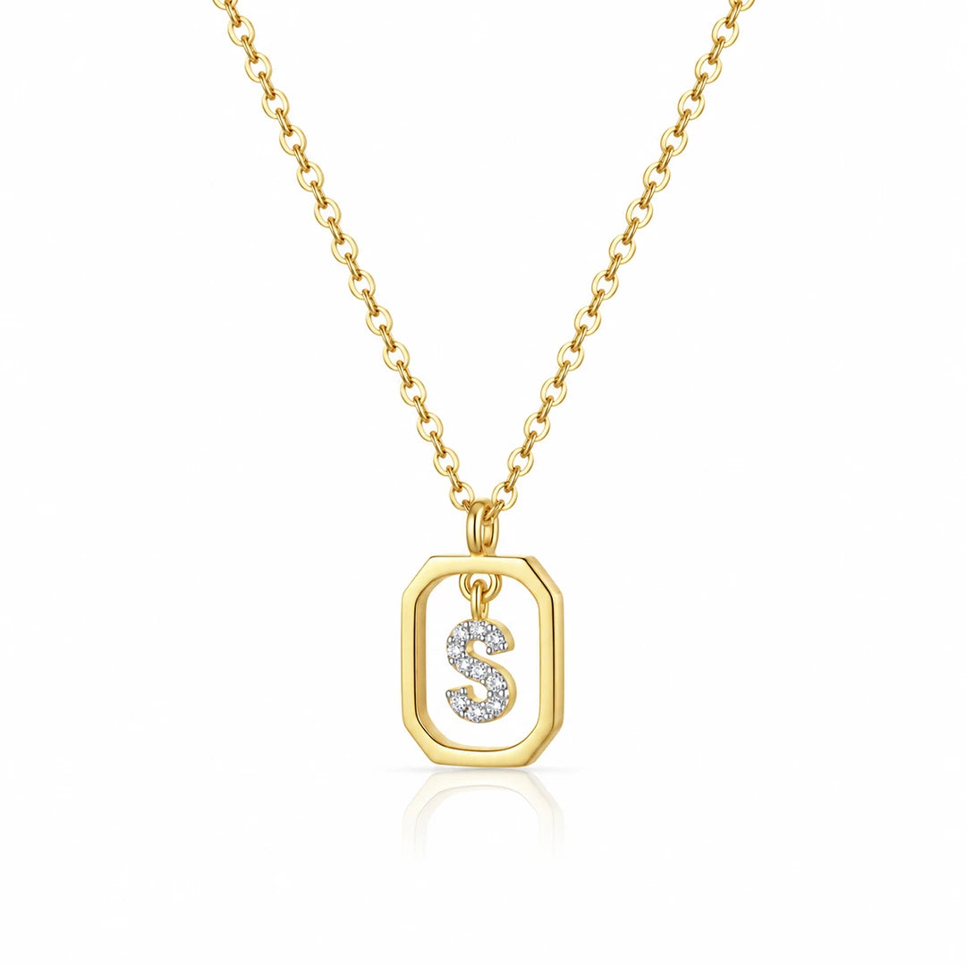 Personalized Initial Pendant Necklace, initial letter option 9