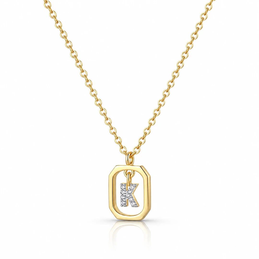 Personalized Initial Pendant Necklace, initial letter option 12