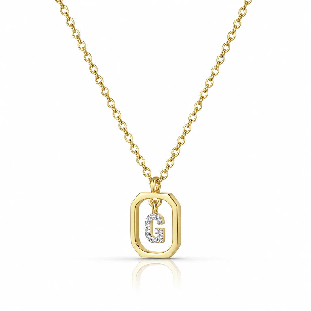 Personalized Initial Pendant Necklace, initial letter option 14