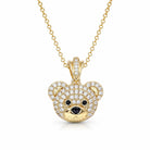 Zard Jewelry Teddy Bear Pendant Necklace in CZ Accents
