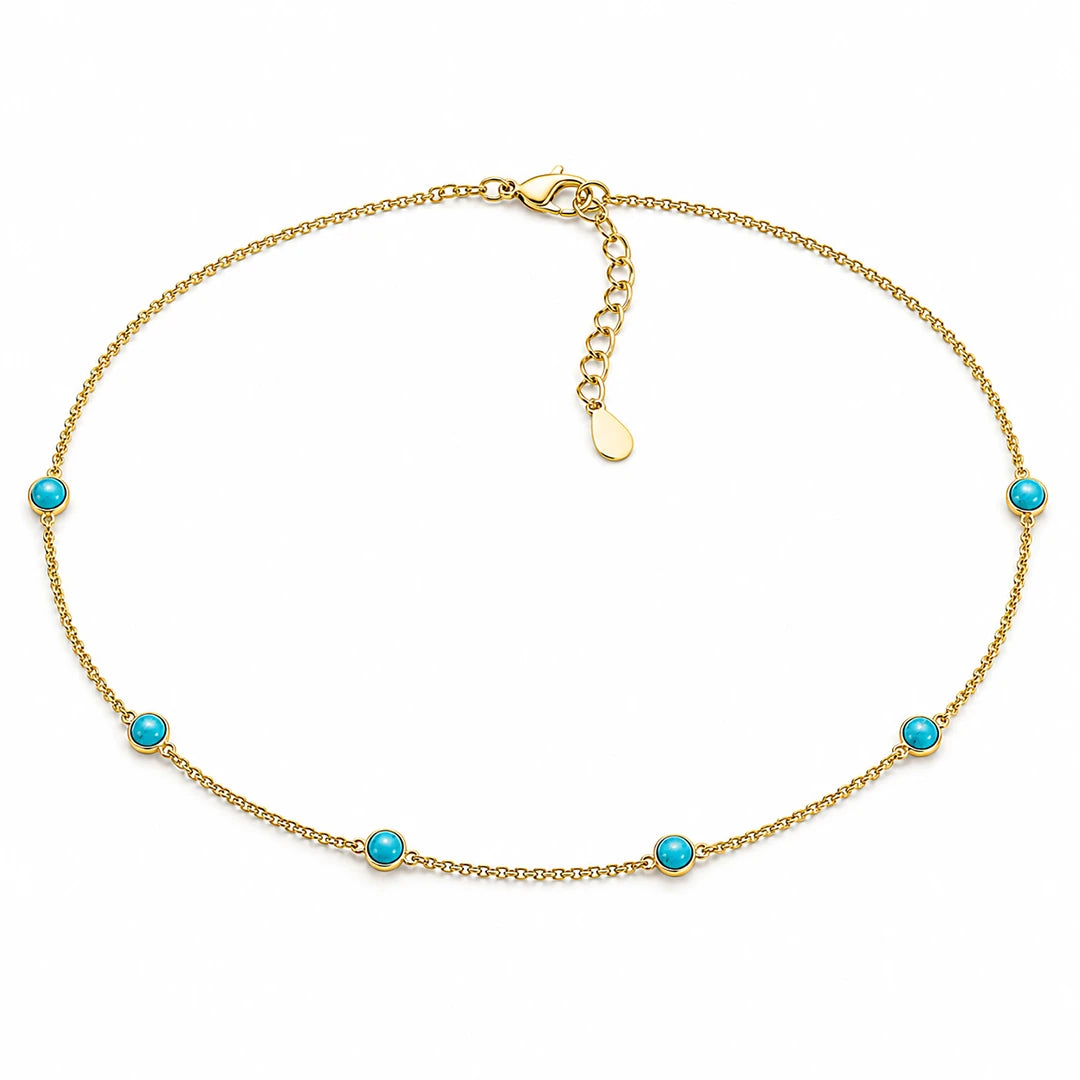 Zard Jewelry Turquoise Station Necklace