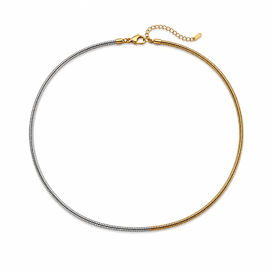 Zard Jewelry Two-Tone Snake Chain Necklace