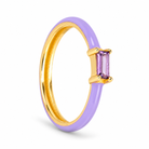 Zard Jewelry Lilac Enamel Baguette CZ Ring